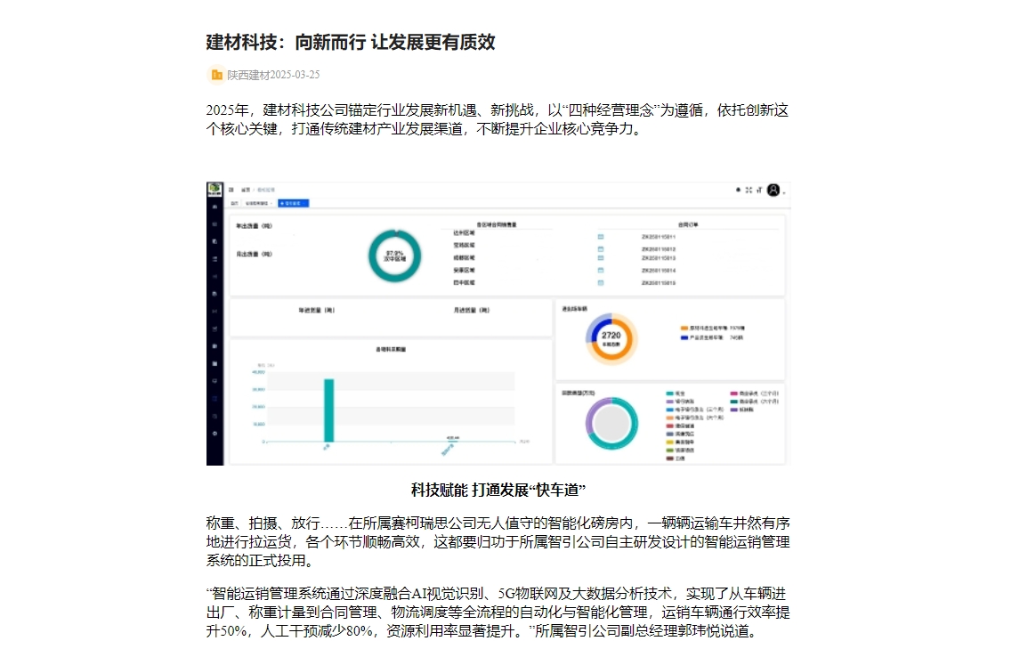 奮進陜煤 | 建材科技：向新而行 讓發(fā)展更有質(zhì)效