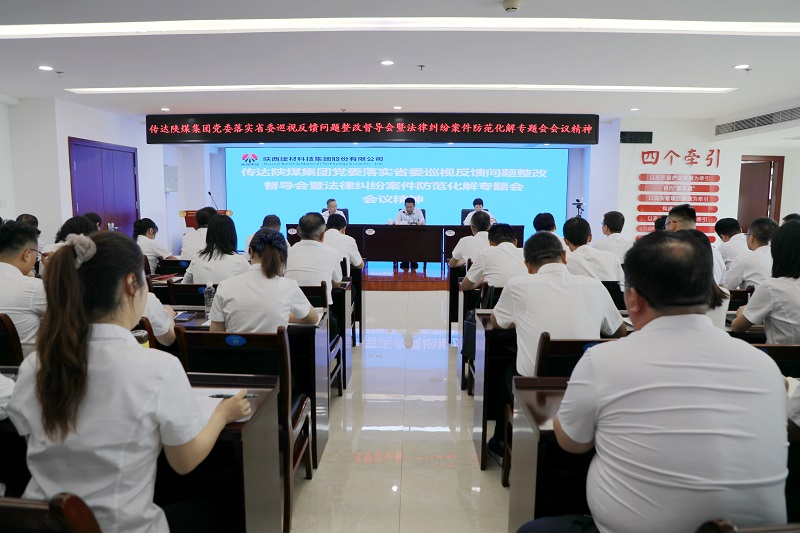 建材科技公司召開專題會議學(xué)習(xí)傳達(dá)陜煤集團(tuán)黨委關(guān)于落實(shí)省委巡視反饋問題整改督導(dǎo)會暨法律糾紛案件防范化解專題會會議精神